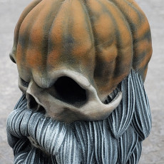 Picture of print of BEARDED PUMPKIN SKULL