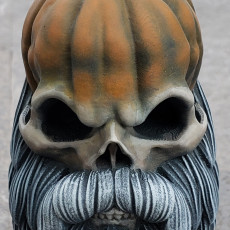 Picture of print of BEARDED PUMPKIN SKULL