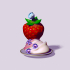 Strawberry and cream dessert 3D print model image