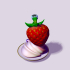 Strawberry and cream dessert 3D print model image