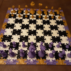 Picture of print of Imperator Chess Board and Pieces