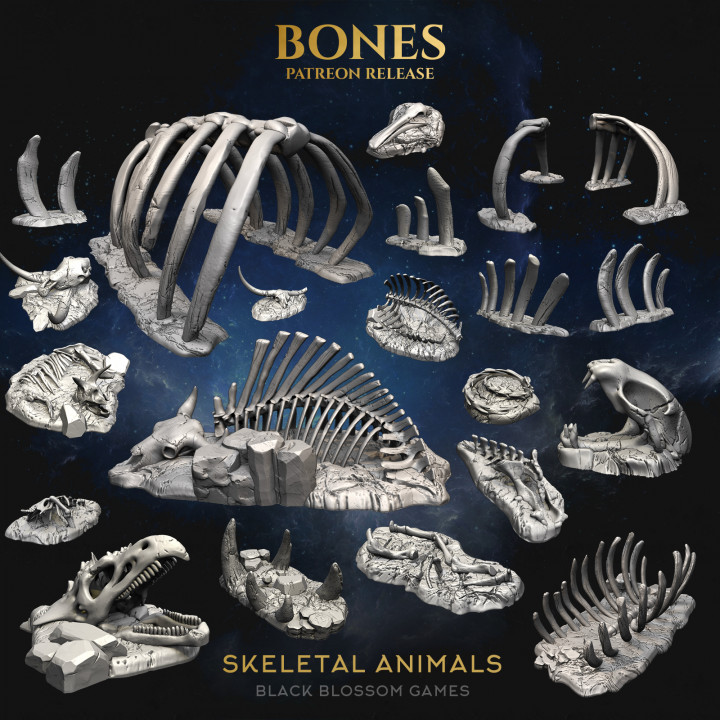 TΧAD01 Skeletal Animals Terrain :: Black Blossom Games's Cover