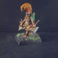 Picture of print of Dwarf Female Berserker with two weapons