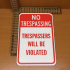 No Trespassing Sign image