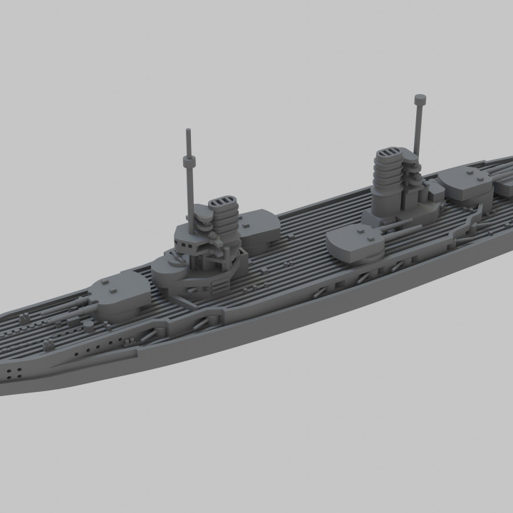3D Printable WW1 Kaiser Class Battleship Multiple Scales by Lee McColl