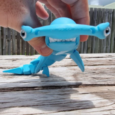 Picture of print of Hammerhead Shark Articulated Toy, Print-In-Place Body, Snap-Fit Head, Cute Flexi