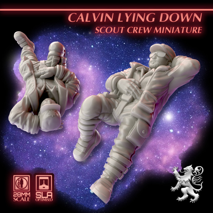 Calvin Lying Down Scout Crew Miniature's Cover