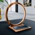 WOODEN CIRCLE LAMP WITH SMALL TRAY image