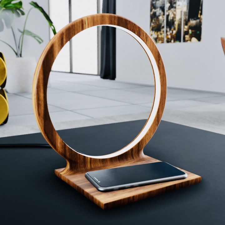 WOODEN CIRCLE LAMP WITH SMALL TRAY's Cover