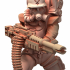 019 MILITARIA Herrschaft Soldatin Female Army with Gattling Machine Gun and Flamethrower Wearing Gas Mask image