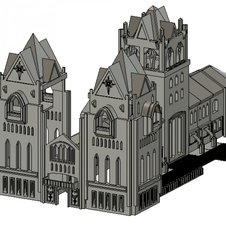 3D Printable Cathedral 40k terrain by roy