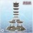 Asian pagoda with multiple floors on platform (30) - Asia Terrain Clash of Katanas Tabletop RPG terrain China Korea image