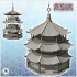 Asian hexagonal pagoda with two floors (33) - Asia Terrain Clash of Katanas Tabletop RPG terrain China Korea image