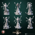 Banshee reapers set 6 miniatures 32mm pre-supported + dnd 5e stats blocks image