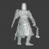 Medieval crusader knight with flail image