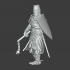 Medieval crusader knight with flail image