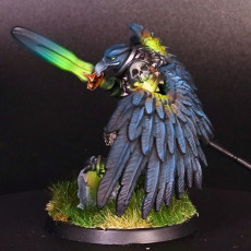 Picture of print of (0091) Male featherfolk birdman warrior paladin with spear