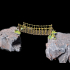 Rope Bridge With Optional Guide Ropes And Rock Base (Wargame Tabletop Terrain) image