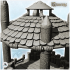 Double platform wooden outpost with tile roof (4) - DnD Wargaming Medieval War of the Rose Saga image
