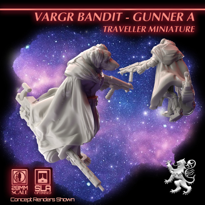 Vargr Bandit - Gunner A - Traveller Miniature's Cover