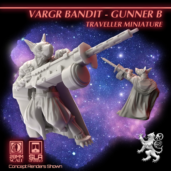 Vargr Bandit - Gunner B - Traveller Miniature's Cover