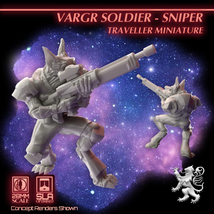 Vargr Soldier - Sniper Traveller Miniature's Cover