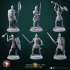 Knights 6 miniatures set 32mm pre-supported image