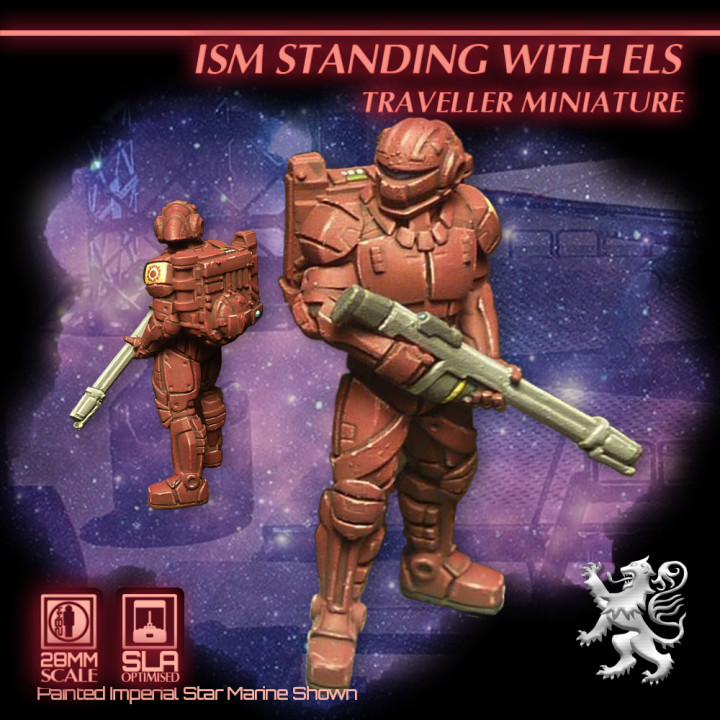 Imperial Star Marine Standing with ELS Traveller Miniature's Cover