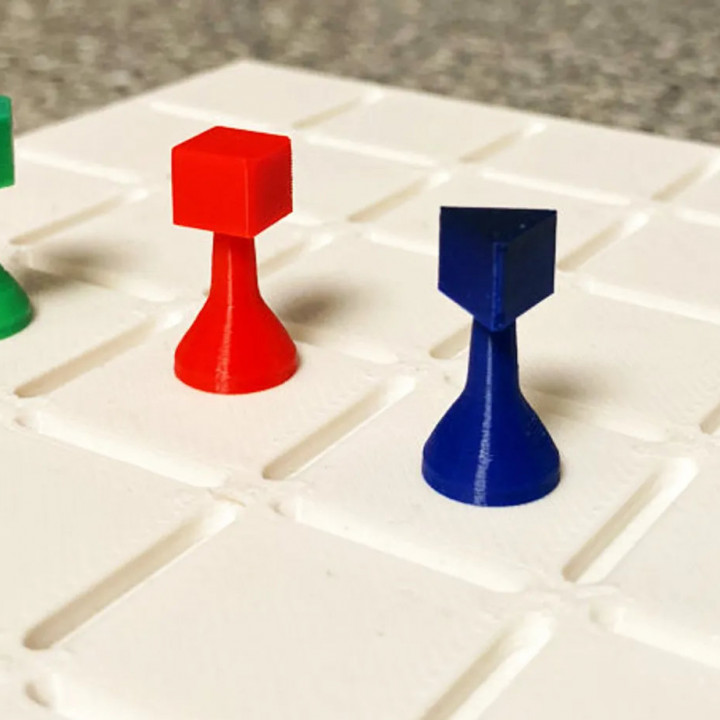 3D Printable Generic Board Game Player Pieces by John