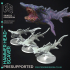 Hammer Head Scavers x3 - Space Sharks - Weird Shores - PRESUPPORTED - 32mm scale image