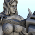 Warrior woman bust with spiked club (14) - Medieval Fantasy Magic Feudal Old Archaic Saga 28mm 15mm image