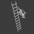 Medieval English knight falling from ladder image