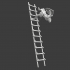 Medieval English knight falling from ladder image