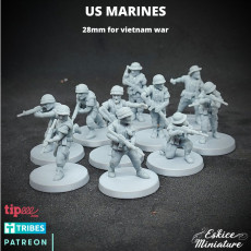 Picture of print of US Marines with M16 - 28mm