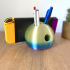 Bowling ball phone / switch / pencils / tablet holder image