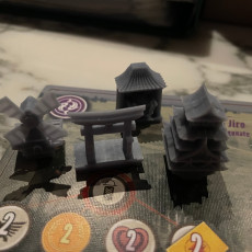 Picture of print of Scythe Upgrade buildings for All 9 factions - including Invaders from Afar and Rise of Fenris Expansions