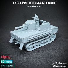 Picture of print of T13 Type 1 belgian tank - 28mm for wargame