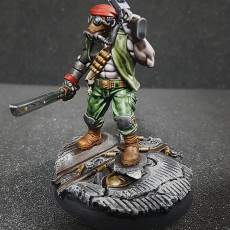 Picture of print of GrimGuard Slayer Painting Guide + Model