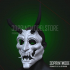 Japanese Kitsune Neon Green Cosplay Mask - 3D Print STL File for Halloween and Cosplay image