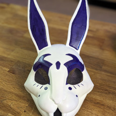 Picture of print of Japanese Kitsune Neon Violet Cosplay Mask - 3D Print STL File for Cosplay and Halloween