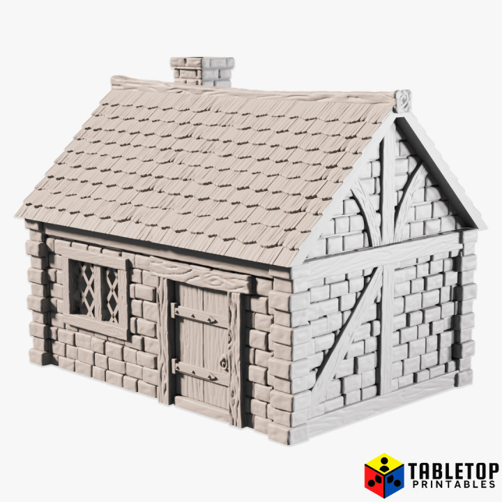 3D Printable Medieval 1 Tabletop House by Cottage Printables