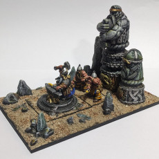 Picture of print of Ancient Dwarf Forge and Great Dwarf Runemaster - Highlands Miniatures