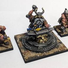 Picture of print of Ancient Dwarf Forge and Great Dwarf Runemaster - Highlands Miniatures