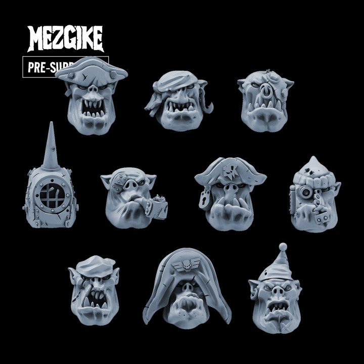 by　Printable　3D　heads　(pre-supported)　Orc　freebooter　MEZGIKE