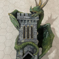 Picture of print of Wyvern Dice Tower - SUPPORT FREE!