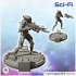 Alien warrior firing a laser assault rifle (10) - SF SciFi wars future apocalypse post-apo wargaming wargame image