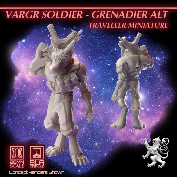 Vargr Soldier - Grenadier - Alt - Traveller Miniature's Cover