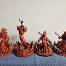 Picture of print of Flame Salamander Mob - Tabletop Miniatures (Pre-Supported)