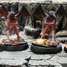 Picture of print of Magma Mephit Set / Devil Imp / Winged Evil Humanoid / Fire Elemental / Flying Flame Encounter