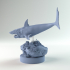 Helicoprion swimming 1-35 scale pre-supported prehistoric shark image